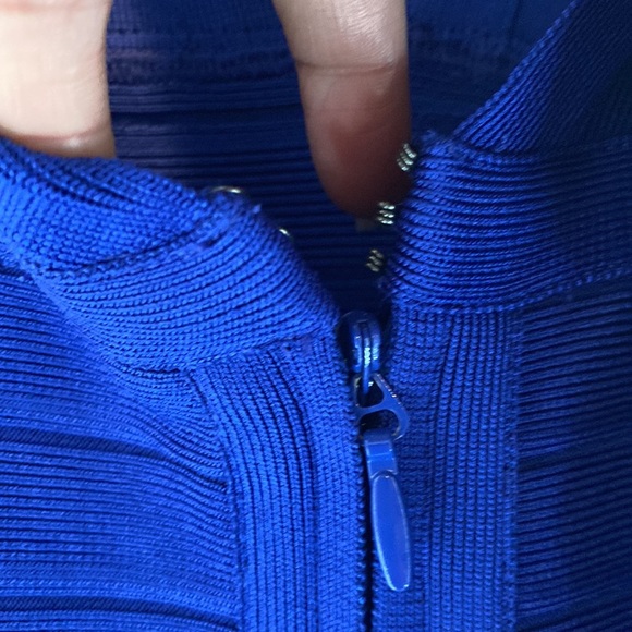 Herve Leger Blue Leilei Fringe Dress - Picture 11 of 16